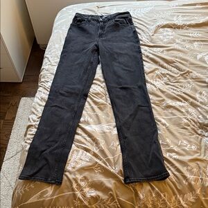 Black Straight Denim Jeans